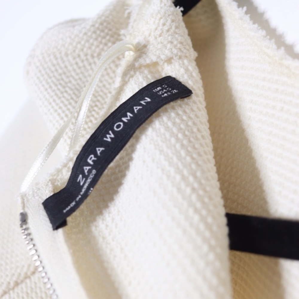 Zara Women's Waffle Textured Long Sleeve Zip Top S - Picture 7 of 8